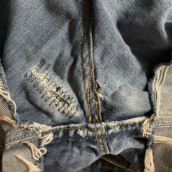 Vintage Levi’s 501 Distressed Dark Wash Cut Off Denim Shorts 27-28” Waist GUC - Picture 4 of 11